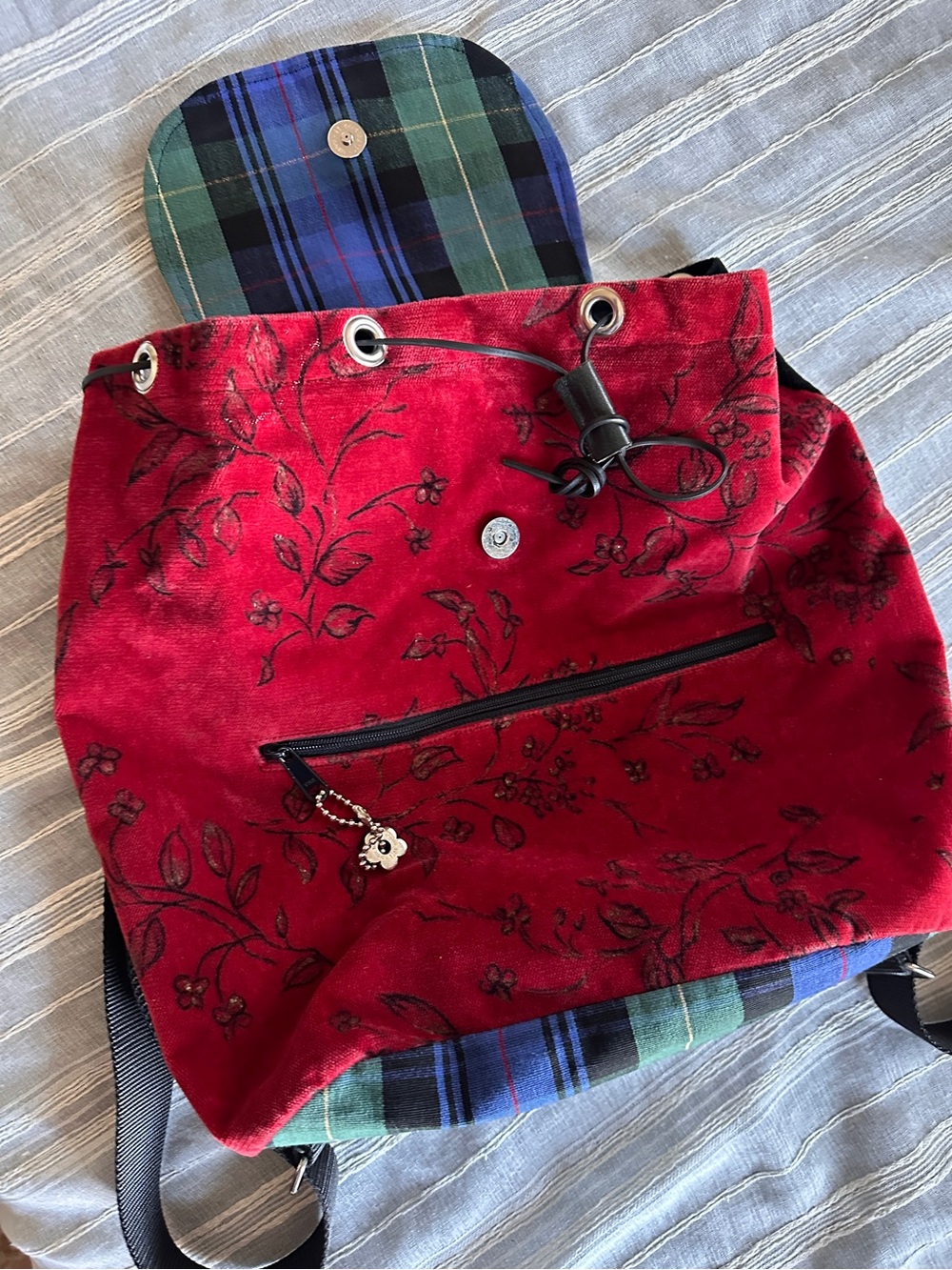 Nordic House Designs Red Velvet Bumblebee Backpack Bag - Picture 6 of 15